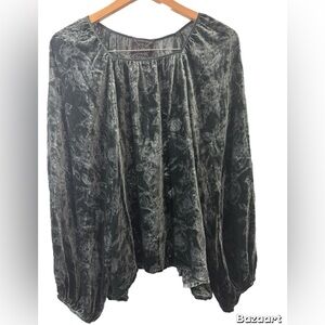 Johnny Was Jade Green Silk Blouse